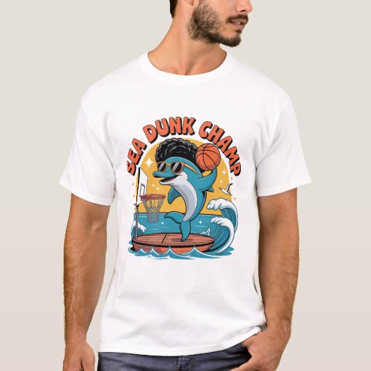 T-shirt Funky Dolphin Dunk Afro Basket (Devant)