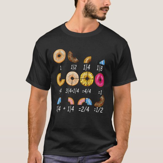 T-shirt Funky Donut Math Fractions Enseignant Retour À L'É (Devant)