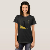 T-shirt Funky East Asian Style Black Cat in Frame with Gol (Devant entier)