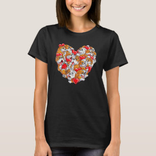 T-shirt Funky English Bulldog Valentine Anglais Bulldog Lo
