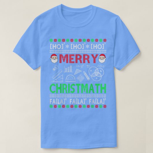 T-shirt Funky Enseignant Math Noël laid Math Noël (Design devant)