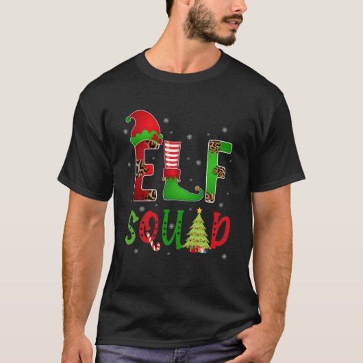 T-shirt Funky Family Christmas Matching Group Elf Squad Le (Devant)