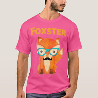 T-shirt Funky Fox Foxster Hipster Cute Pun