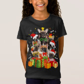 T-Shirt Funky French Bulldog Christmas Tree X mas mignon c (Devant)