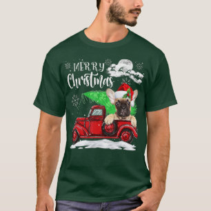 T-shirt Funky French Bulldog Red Truck Christmas Pyjama