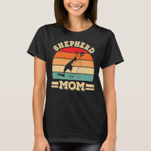 T-shirt Funky German Shepherd Mom Print Chien Vintage Retr