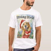 T-shirt Funky Golden Retriever Noël (Devant)