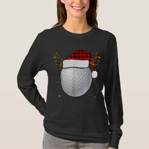 T-shirt Funky Golf Reindeer Santa Hat Noël Pyjamas Ho
