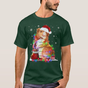 T-shirt Funky Guinée Pig Tree illuminations de Noël Joyeux
