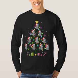 T-shirt Funky Hippo sapin de Noël Couleur Led Light