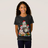 T-Shirt Funky Husky Chien Noël Arbre mignonne Noël Noël (Devant entier)
