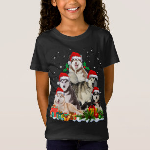 T-Shirt Funky Husky Chien Noël Arbre mignonne Noël Noël