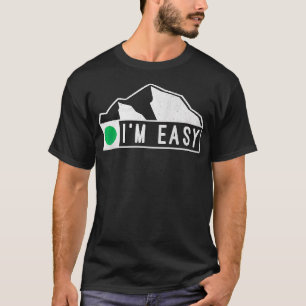 T-shirt Funky Im Easy Ski Snowboard Green Marker Mountain