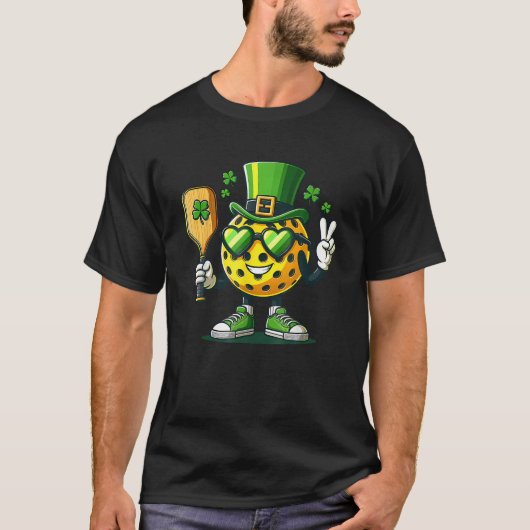 T-shirt Funky Jour de la Saint Patrick Lucky Pickleball Ca (Devant)