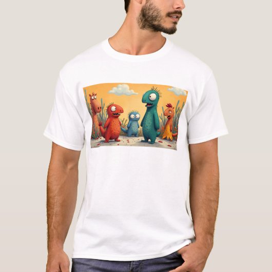 T-shirt Funky Kaiju : Art des monstres d'Osaka - Répandre (Devant)