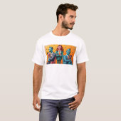 T-shirt Funky Kaiju : Art des monstres d'Osaka - Répandre (Devant entier)