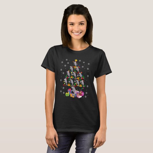 T-shirt Funky Manatees Arbre de Noël Père Noël Elf Reindee (Devant entier)