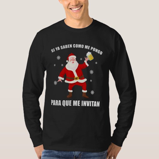 T-shirt Funky Mexicain Père Noël Navidad Si Ya Saben Como (Devant)