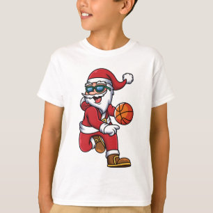 T-shirt Funky Modern Basketball Père Noël Noël