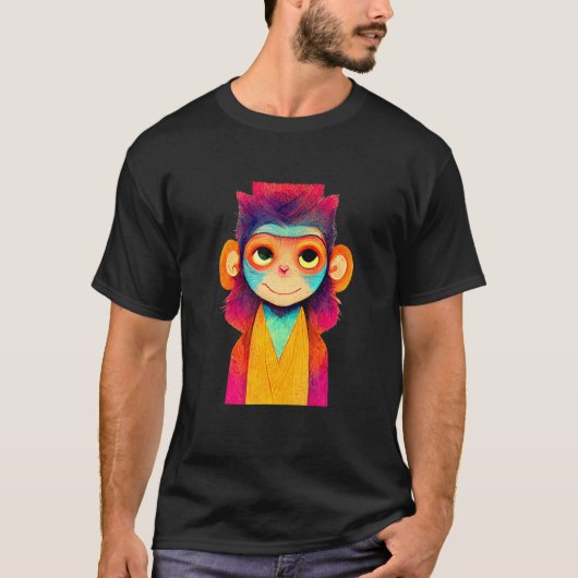 T-shirt Funky Munky Happy Stylish Monkey (Devant)