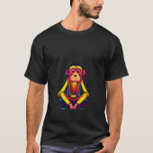 T-shirt Funky Munky Tibetan Lama Monkey Design (Devant)