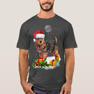 T-shirt Funky Norwich Terrier Chien Lumières de Noël Père