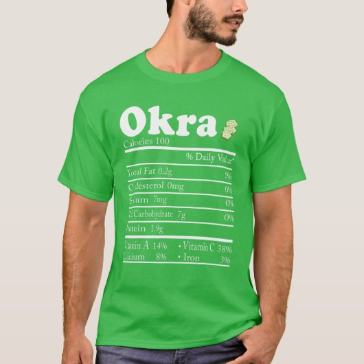 T-shirt Funky Okra Nutrition Facts Thanksgiving Noël (Devant)