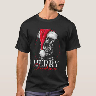 T-shirt Funky Père Noël Irish Terrier Joyeux Noël Chien Ma