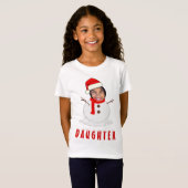 T-Shirt Funky Photo Face Snowman Noël (Devant entier)