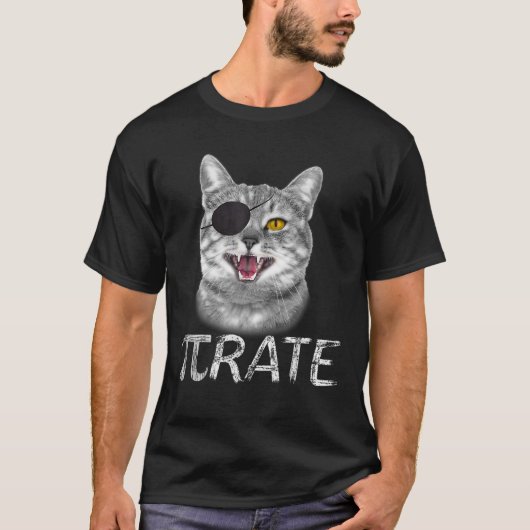 T-shirt Funky Pi Day Math Science Cat Pirate (Devant)