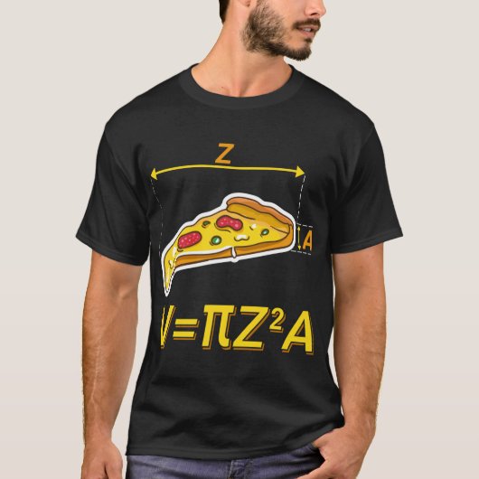T-shirt Funky Pizza Math Nerds Design Volume Calcul (Devant)