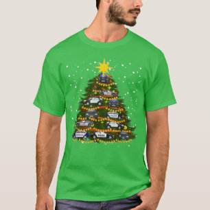 T-shirt Funky Police Voiture Arbre de Noël Costume Police