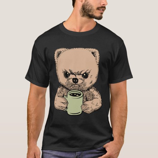 T-shirt Funky Pomeranian Grumpy café en colère (Devant)