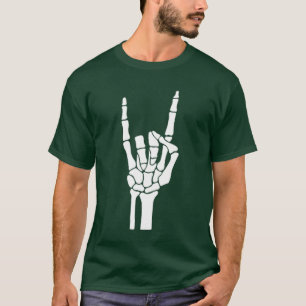 T-shirt Funky Punk Rocker SIGNE MAIN Rock Squelette Éffray