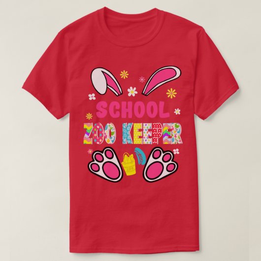 T-shirt Funky Rabbit School Zoo Keeper Jour de Pâques Oeuf (Design devant)