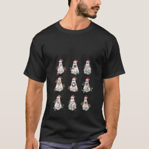 T-shirt Funky Retro Fantôme Noël Noël Chapeau Noël Bonbons