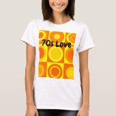 T-shirt Funky Retro Orange Yellow Circles Carré (Devant)