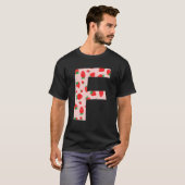 T-shirt Funky rose fraise Lettre initiale Monogramme F Gi (Devant entier)