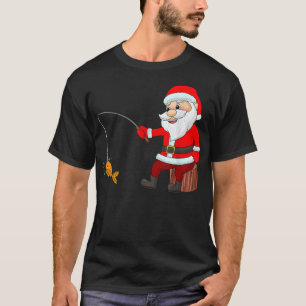 T-shirt Funky Santa Claus Pêche Noël Poissons Puns Noël