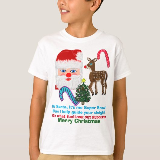 T-shirt Funky Santa Claus Super Snow Reinder (Devant)