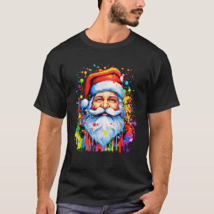 T-shirt Funky Santa Claus Tie Dye Hippie Christmas Fun Ret