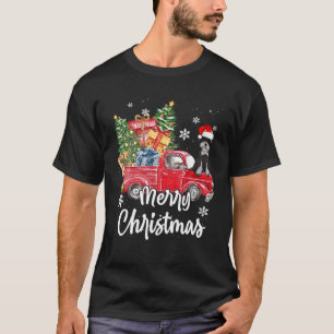 T-shirt Funky Schnauzer Ride Camion Rouge Joyeux Noël Paj