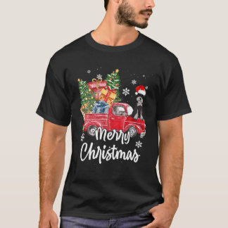 T-shirt Funky Schnauzer Ride Camion Rouge Joyeux Noël Paj