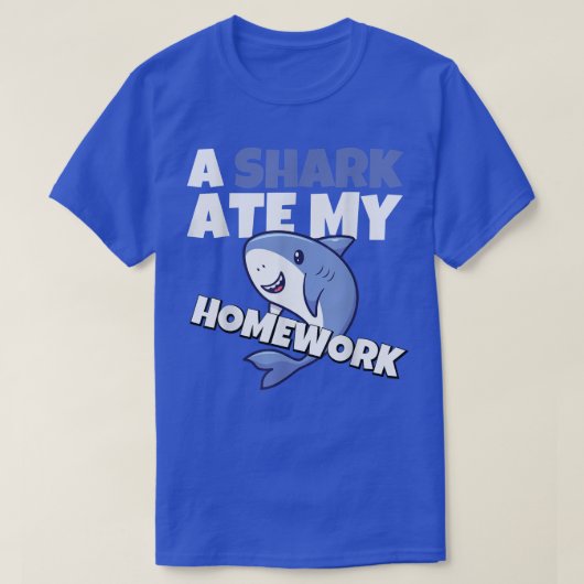 T-shirt Funky Shark Ate Homework School Enseignant d'élève (Design devant)