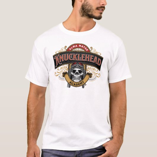 T-shirt Funky Skull Knucklehead Academy Alma Mater (Devant)