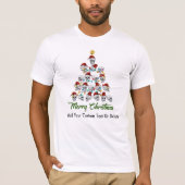 T-shirt Funky Skull Vibes Éffrayantes Joyeux sapin de Noël (Devant)