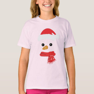 T-shirt Funky Snowman Face heureux Joyeux Noël Famille