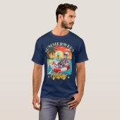 T-shirt Funky Summerween Vibes Skeleton Citrouille Vac Éff (Devant entier)
