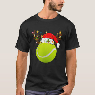 T-shirt Funky Tennis Ball Santa Hat Reindeer Joueur Christ