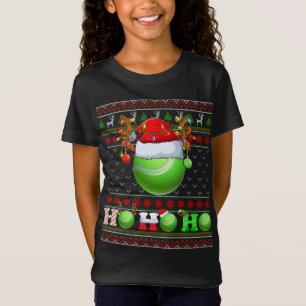 T-Shirt Funky Tennis Ball Xmas Arbre Lumières Laid Noël la